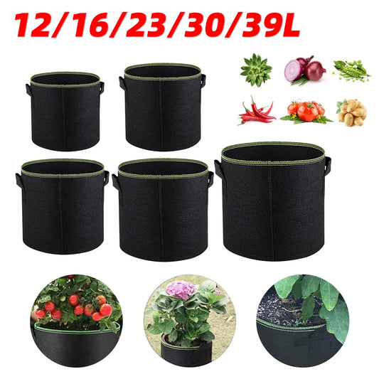 1/3Pcs Vegetable/Flower/Plant Grow Bags 3/4/5/7/10 Gallon, Thickened Non-Woven Grow Bags, Aeration Fabric Pots with Handles
